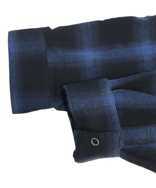 WIND AND SEA（ウィンダンシー）WIND AND SEA (ウィンダンシー) Ombre Plaid Nel Shirt ブルー×ブラック サイズ:XLの古着・服飾アイテム