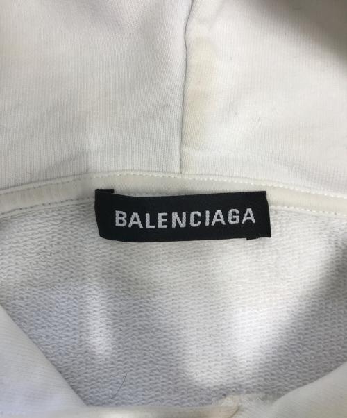 BALENCIAGA（バレンシアガ）BALENCIAGA (バレンシアガ) バックプリントロゴパーカー ホワイト サイズ:Mの古着・服飾アイテム
