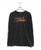 モーターサイクルロングスリーブTシャツモーターサイクルロングスリーブTシャツ）の古着「HARLEY-DAVIDSON(ハーレーダビッドソン) モーターサイクルロングスリーブTシャツ」｜ブラック