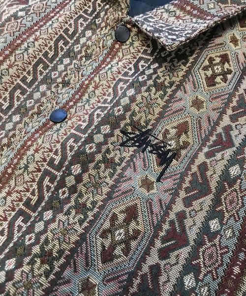 stussy（ステューシー）stussy (ステューシー) Tapestry classic Coach Jacket ブラウン サイズ:Mの古着・服飾アイテム