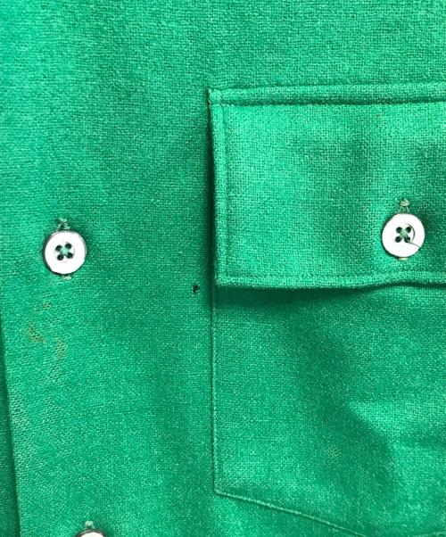 MARK TWAIN（マーク・トウェイン）MARK TWAIN (マーク・トウェイン) ウールオープンカラーシャツ グリーン サイズ:Mの古着・服飾アイテム