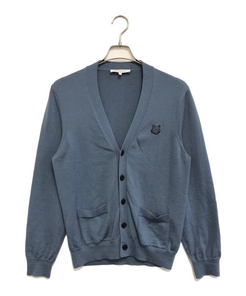 maison kitsune（メゾンキツネ）maison kitsune (メゾンキツネ) BOLD FOX HEAD PATCH REGULAR CARDIGAN ブルー サイズ:Mの古着・服飾アイテム