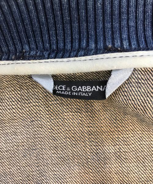 DOLCE & GABBANA（ドルチェ＆ガッバーナ）DOLCE & GABBANA (ドルチェ＆ガッバーナ) NAVY Hybrid Leather & Denim Jacket インディゴ サイズ:46の古着・服飾アイテム