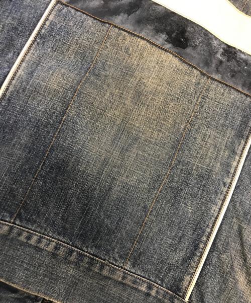 DOLCE & GABBANA（ドルチェ＆ガッバーナ）DOLCE & GABBANA (ドルチェ＆ガッバーナ) NAVY Hybrid Leather & Denim Jacket インディゴ サイズ:46の古着・服飾アイテム