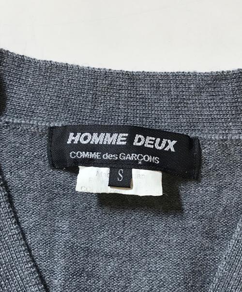 COMME des GARCONS HOMME DEUX（コムデギャルソン オム ドゥ）COMME des GARCONS HOMME DEUX (コムデギャルソン オム ドゥ) 裾切替ニットカーディガン グレー サイズ:Sの古着・服飾アイテム