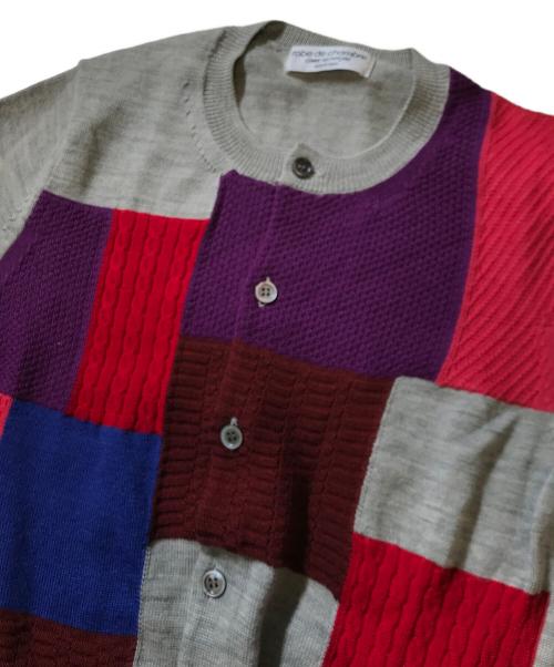 ROBE DE CHAMBRE COMME DES GARCONS（ローブドシャンブル コムデギャルソン）ROBE DE CHAMBRE COMME DES GARCONS (ローブドシャンブル コムデギャルソン) パッチワークニットカーディガン グレー サイズ:表記なしの古着・服飾アイテム