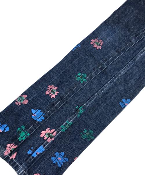 COMME des GARCONS HOMME PLUS（コムデギャルソンオムプリュス）COMME des GARCONS HOMME PLUS (コムデギャルソンオムプリュス) フラワーペイント デニムパンツ インディゴ サイズ:Lの古着・服飾アイテム