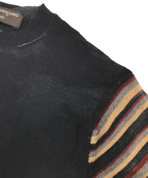 COMME des GARCONS HOMME PLUS（コムデギャルソンオムプリュス）COMME des GARCONS HOMME PLUS (コムデギャルソンオムプリュス) 袖ボーダーニット ネイビー サイズ:表記なしの古着・服飾アイテム