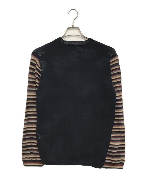 COMME des GARCONS HOMME PLUS（コムデギャルソンオムプリュス）COMME des GARCONS HOMME PLUS (コムデギャルソンオムプリュス) 袖ボーダーニット ネイビー サイズ:表記なしの古着・服飾アイテム