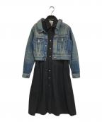 JUNYA WATANABE COMME des GARCONS(ジュンヤワタナベ コムデギャルソン）の古着「デニムジャケット ドッキングワンピース」｜インディゴ×ブラック