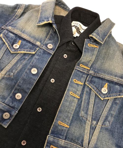 JUNYA WATANABE COMME des GARCONS（(ジュンヤワタナベ コムデギャルソン）JUNYA WATANABE COMME des GARCONS ((ジュンヤワタナベ コムデギャルソン) デニムジャケット ドッキングワンピース インディゴ×ブラック サイズ:XSの古着・服飾アイテム