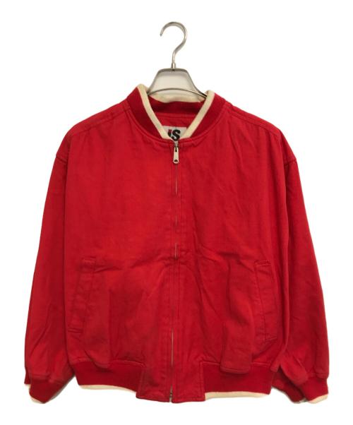I.S.（アイエス）I.S. (アイエス) ロゴ ボンバージャケット レッド サイズ:SIZE9の古着・服飾アイテム