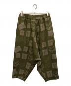 BLACK COMME des GARCONSブラックコムデギャルソン）の古着「総柄サルエルパンツ」｜グリーン