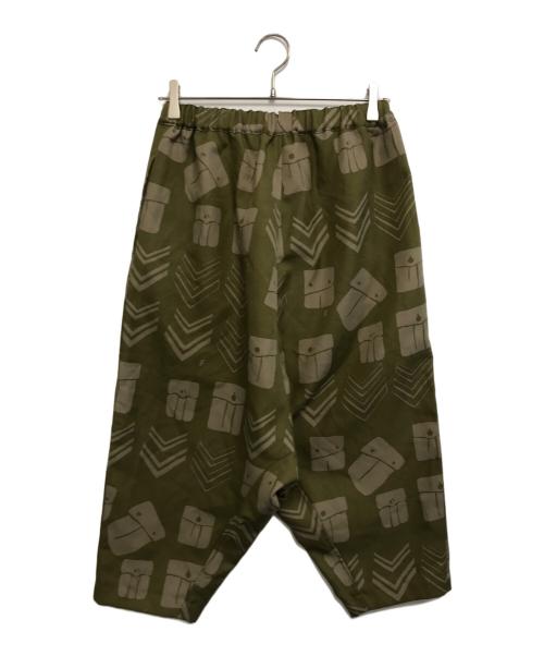 BLACK COMME des GARCONS（ブラックコムデギャルソン）BLACK COMME des GARCONS (ブラックコムデギャルソン) 総柄サルエルパンツ グリーン サイズ:XSの古着・服飾アイテム