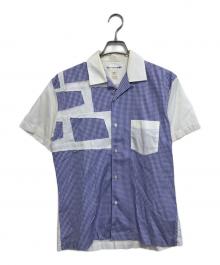 COMME des GARCONS SHIRT（コムデギャルソンシャツ）の古着「パッチワークシャツ」｜ブルー