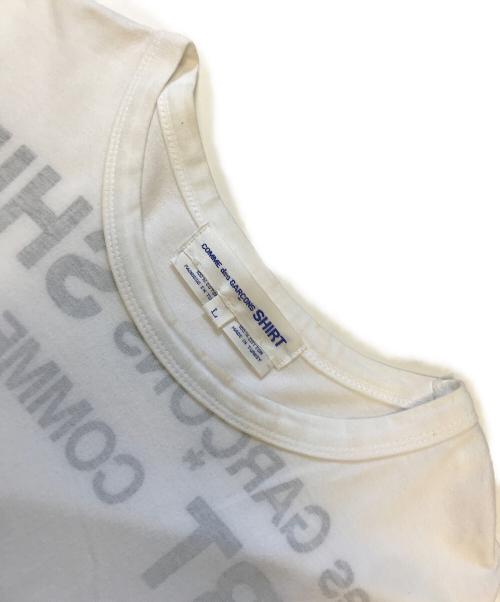COMME des GARCONS SHIRT（コムデギャルソンシャツ）COMME des GARCONS SHIRT (コムデギャルソンシャツ) インサイドアウト プリントTシャツ ホワイト サイズ:Lの古着・服飾アイテム