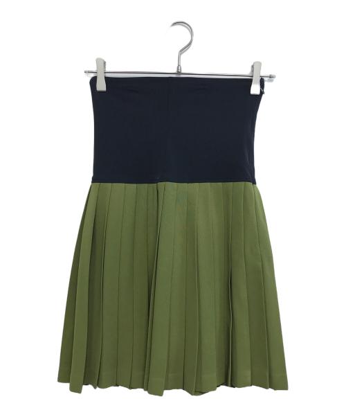 JUNIOR GAULTIER（ジュニアゴルチエ）JUNIOR GAULTIER (ジュニアゴルチエ) バイカラープリーツスカート グリーン サイズ:40の古着・服飾アイテム