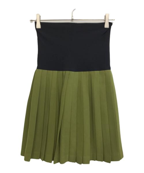 JUNIOR GAULTIER（ジュニアゴルチエ）JUNIOR GAULTIER (ジュニアゴルチエ) バイカラープリーツスカート グリーン サイズ:40の古着・服飾アイテム