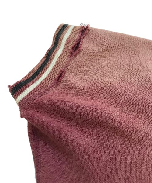 USED（ユーズド）USED (ユーズド) 3段プリント半袖スウェット レッド サイズ:不明の古着・服飾アイテム