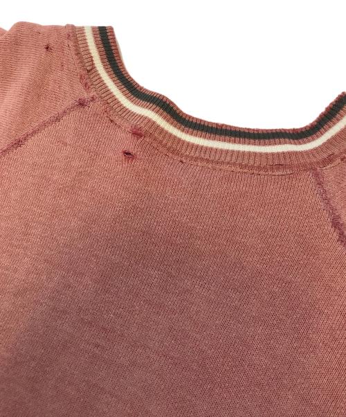 USED（ユーズド）USED (ユーズド) 3段プリント半袖スウェット レッド サイズ:不明の古着・服飾アイテム