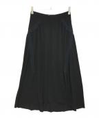 ISSEY MIYAKEイッセイミヤケ）の古着「テープデザインスカート」｜ブラック
