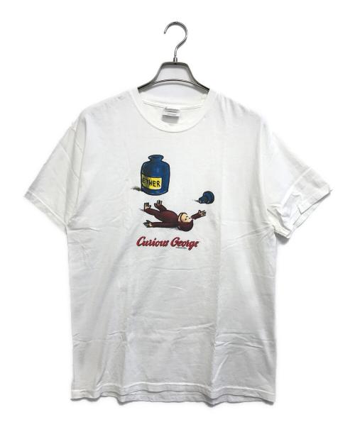 Hanes（ヘインズ）Hanes (ヘインズ)  90s Curious George(キューリアスジョージ) プリントTシャツ ホワイト サイズ:Lの古着・服飾アイテム