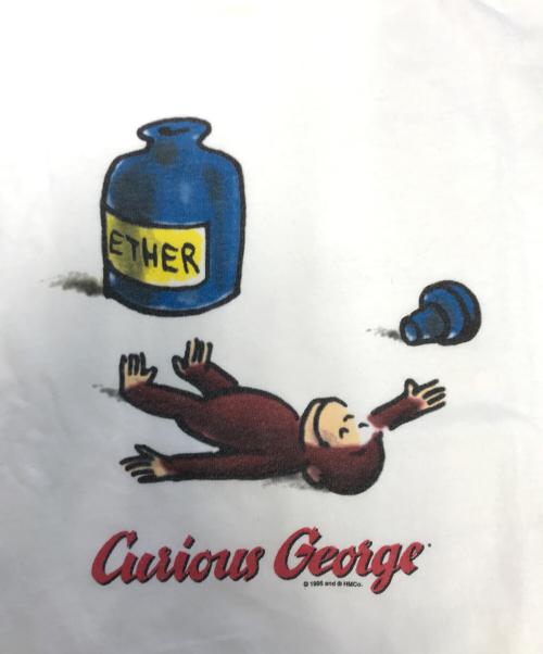 Hanes（ヘインズ）Hanes (ヘインズ)  90s Curious George(キューリアスジョージ) プリントTシャツ ホワイト サイズ:Lの古着・服飾アイテム