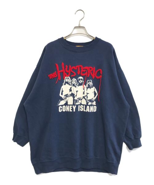 Hysteric Glamour（ヒステリックグラマー）Hysteric Glamour (ヒステリックグラマー) CONEY ISLAND刺繍スウェット ネイビー サイズ:FREEの古着・服飾アイテム