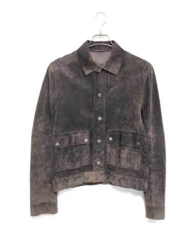 中古・古着通販】GUCCI (グッチ) スエード レザージャケット ブラウン