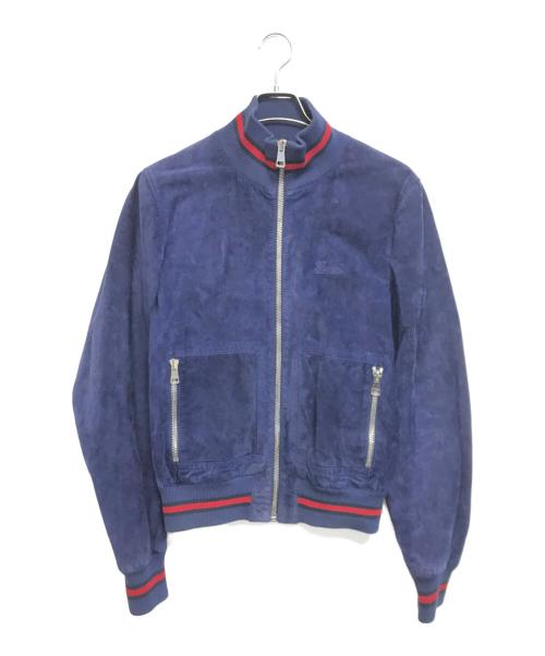 GUCCI（グッチ）GUCCI (グッチ) スエード レザージャケット ブルー サイズ:46の古着・服飾アイテム