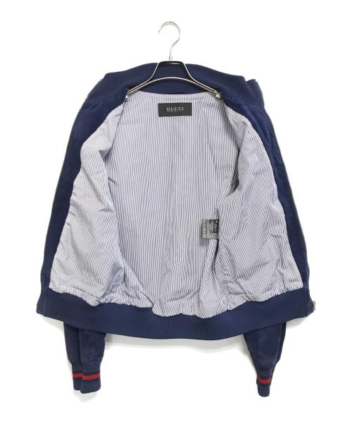 GUCCI（グッチ）GUCCI (グッチ) スエード レザージャケット ブルー サイズ:46の古着・服飾アイテム