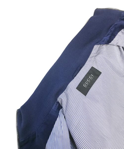 GUCCI（グッチ）GUCCI (グッチ) スエード レザージャケット ブルー サイズ:46の古着・服飾アイテム