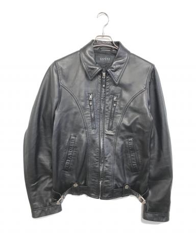 ⭐*%様 70's GUCCI グッチ　48 archive レザージャケット 中古・古着通販】GUCCI (グッチ) レザージャケット ブラック サイズ:46