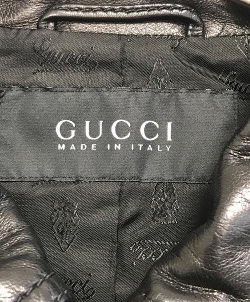 GUCCI（グッチ）GUCCI (グッチ) レザージャケット ブラック サイズ:46の古着・服飾アイテム