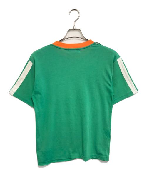bitch skateboards（ビッチスケートボード）bitch skateboards (ビッチスケートボード) リンガーTシャツ グリーン×オレンジ サイズ:Lの古着・服飾アイテム