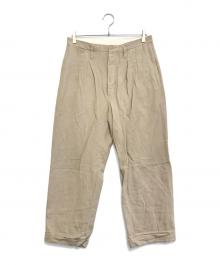 ATLAST & CO（アットラスト）の古着「タックパンツ」｜ベージュ