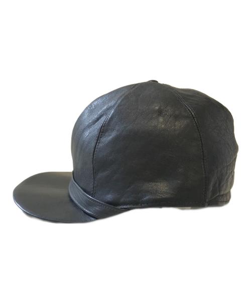 BUTCHER PRODUCTS（ブッチャープロダクツ）BUTCHER PRODUCTS (ブッチャープロダクツ) ホースハイド レザーキャップ ブラック サイズ:7 1/4の古着・服飾アイテム