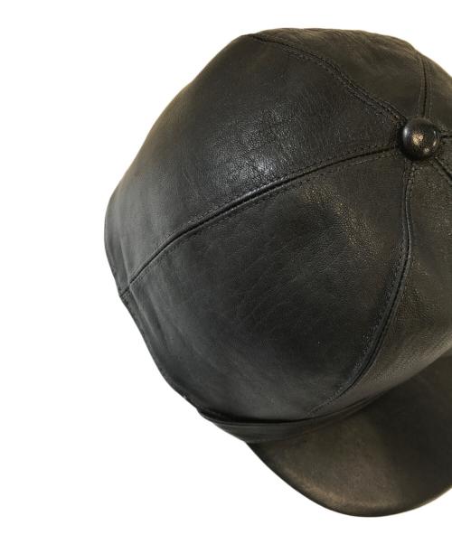 BUTCHER PRODUCTS（ブッチャープロダクツ）BUTCHER PRODUCTS (ブッチャープロダクツ) ホースハイド レザーキャップ ブラック サイズ:7 1/4の古着・服飾アイテム