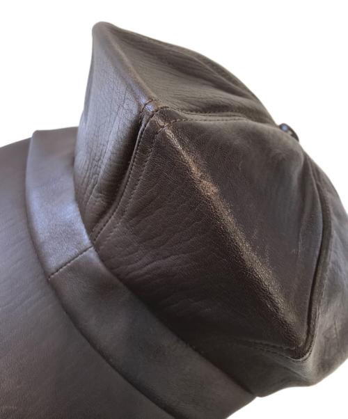 TIMEWORN CLOTHING（タイムウォーンクロージング）TIMEWORN CLOTHING (タイムウォーンクロージング) ホースハイド レザーキャスケット ブラウン サイズ:7 1/4の古着・服飾アイテム