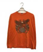 HARLEY-DAVIDSONハーレーダビッドソン）の古着「袖プリロングスリーブカットソー」｜オレンジ