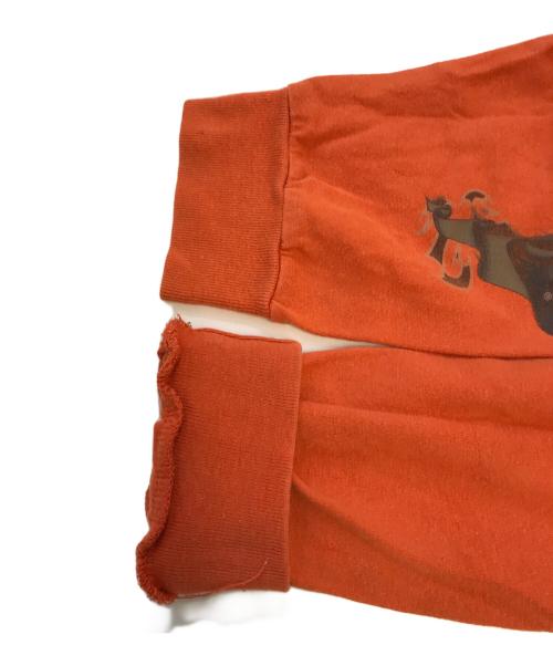 HARLEY-DAVIDSON（ハーレーダビッドソン）HARLEY-DAVIDSON (ハーレーダビッドソン) 袖プリロングスリーブカットソー オレンジ サイズ:Lの古着・服飾アイテム