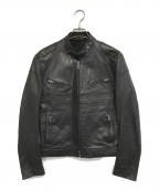 GUCCIグッチ）の古着「レザージャケット」｜ブラック