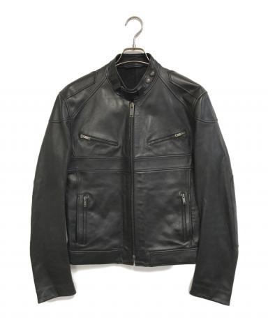 中古・古着通販】GUCCI (グッチ) レザージャケット ブラック サイズ:46