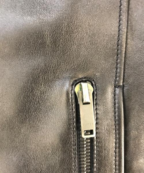 GUCCI（グッチ）GUCCI (グッチ) レザージャケット ブラック サイズ:46の古着・服飾アイテム