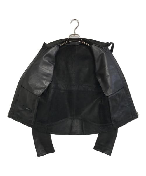 GUCCI（グッチ）GUCCI (グッチ) レザージャケット ブラック サイズ:46の古着・服飾アイテム