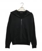 MONCLERモンクレール）の古着「フードロゴハーフジップパーカー」｜ブラック