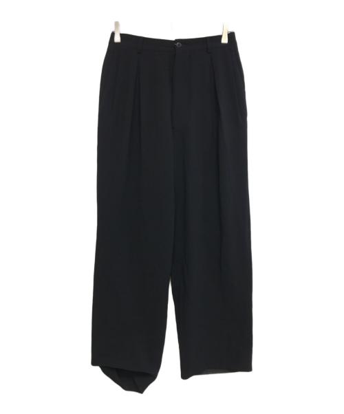 GIORGIO ARMANI（ジョルジョアルマーニ）GIORGIO ARMANI (ジョルジョアルマーニ) ウールドレープスラックス ブラック サイズ:44の古着・服飾アイテム