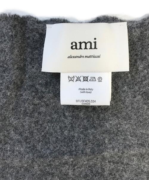 ami（アミ）ami (アミ) RED ADC SCARF グレー サイズ:表記なしの古着・服飾アイテム