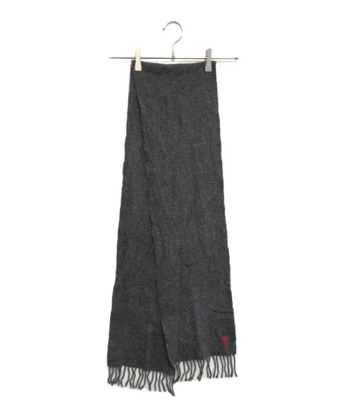 ami（アミ）ami (アミ) RED ADC SCARF グレー サイズ:表記なしの古着・服飾アイテム