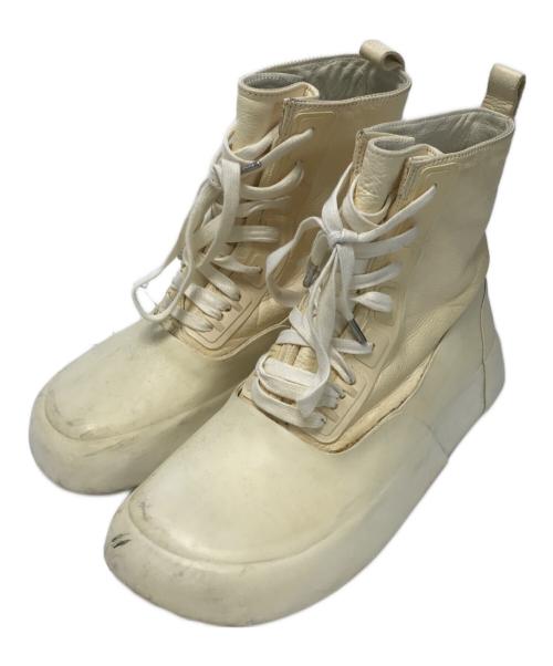 AMBUSH（アンブッシュ）AMBUSH (アンブッシュ) LEATHER MIX HI-TOP SNEAKER ベージュ サイズ:43の古着・服飾アイテム
